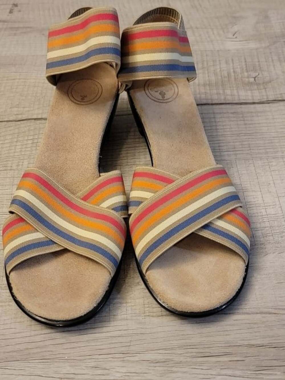 Women’s Multicolor Striped Slide Sandals Size 8